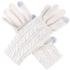 BYOS Women Winter Wool Blend Leafy Texting Knit Gloves W/Two