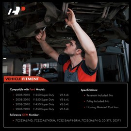 A-Premium Power Steering Pump Compatible with Ford F-250 Super Duty/F-350 Super Duty/F-450 Super Duty/F-550 Super Duty 2008-2010, V8 6.4L Diesel, Replace # STP219RM, 7C3Z3A674D