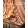 Bed Canopy with Star Lights, Double Layer Canopy for Bed,