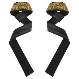 Correas de levantamiento de pesas con patrón de cebras negras amarillas de 26 pulgadas, para entrenamiento de potencia, muñequeras para gimnasio para levantamiento de pesas, levantamiento de pesas