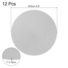 QUARKZMAN Round Faux Leather Coasters, 4 Inches, Pack of 12 Non-Slip Washable Coasters for Coffee Table Protection, Drink Coasters Suitable for Home Office Bar Decor, Silver