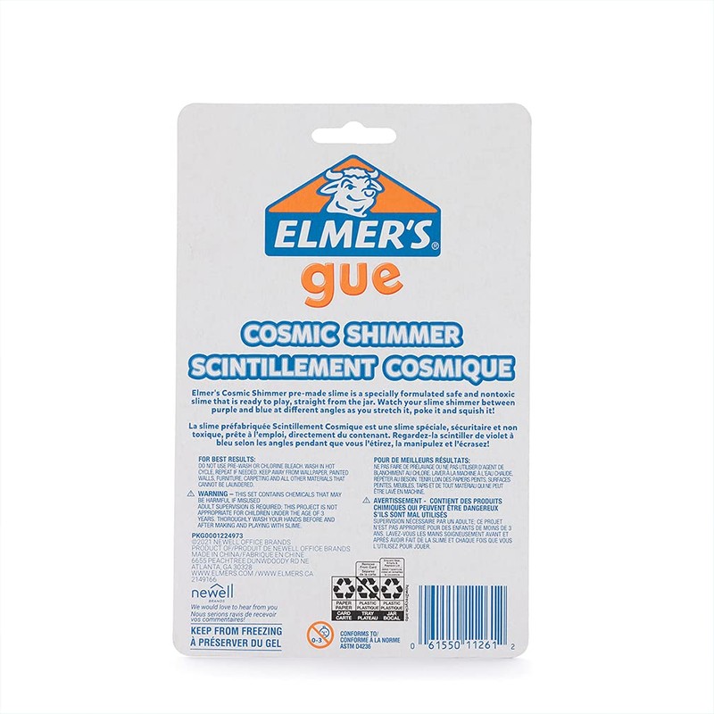ELMER'S Glue Premade Slime, Cosmic Shimmer Glitter Slime, Purple and