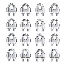 Wire Rope Cable Clip Clamp, Ekunbuy 304 Stainless Steel M2 M3 Flexible Connector U Bolt Saddle Fastener Clothesline Tightener 5/64 1/8 Inch
