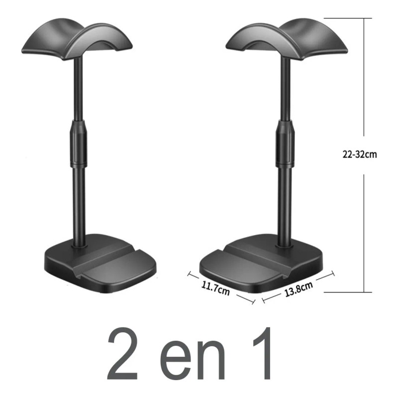 1 Soporte Para Audífonos Y Cel Base Universal Oficina