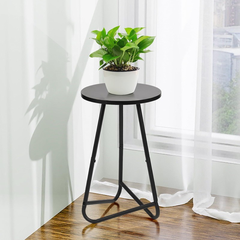 Plant Stand Indoor,Small Plant Table,Metal Display Rack,Black,20 In