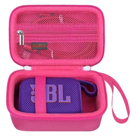 Elonbo Carrying Case ​for JBL Go 3 / JBL Go 4 Portable Bluetooth Speaker, Waterproof Dustproof Speaker Storage Holder, Wireless Compact Speaker Travel Protective Bag, Mesh Pocket Fit Cable, Raspberry