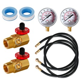 2pack Air Tank Repair Kit Including Safety Valve, 0-200 PSI Pressure Gauge and 4 Feet Air Tank Hose Assembly Kit for Portable Carry Tank