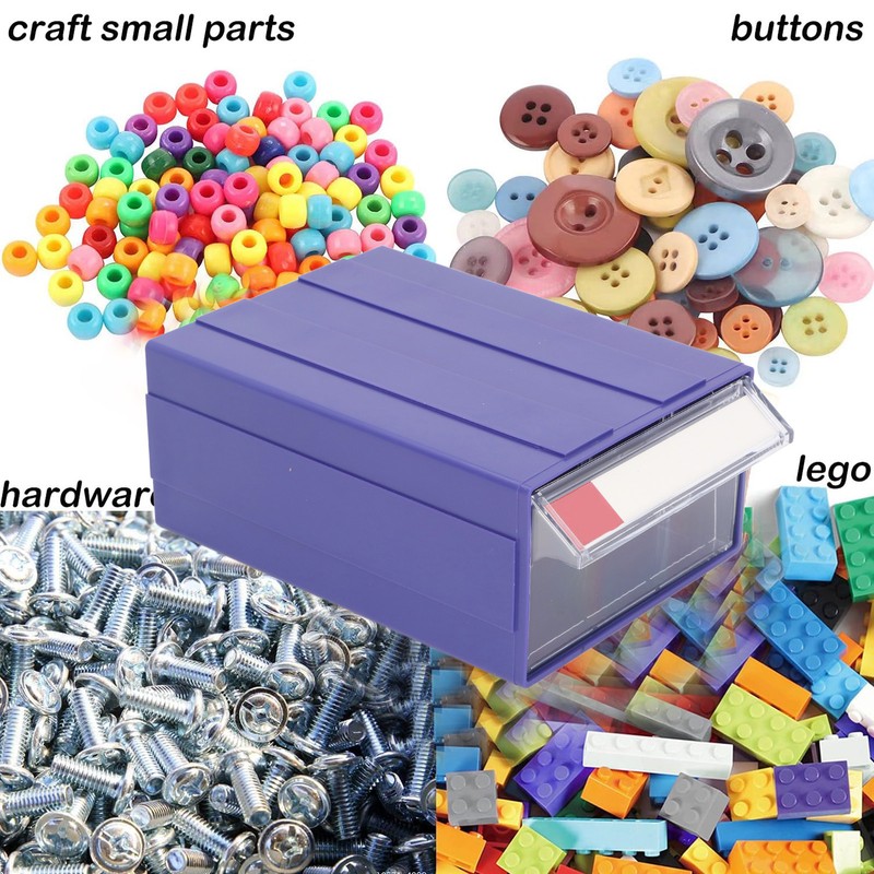 Drawer Storage Box 205x135x78mm Modular Stackable Plastic Parts Organizer with