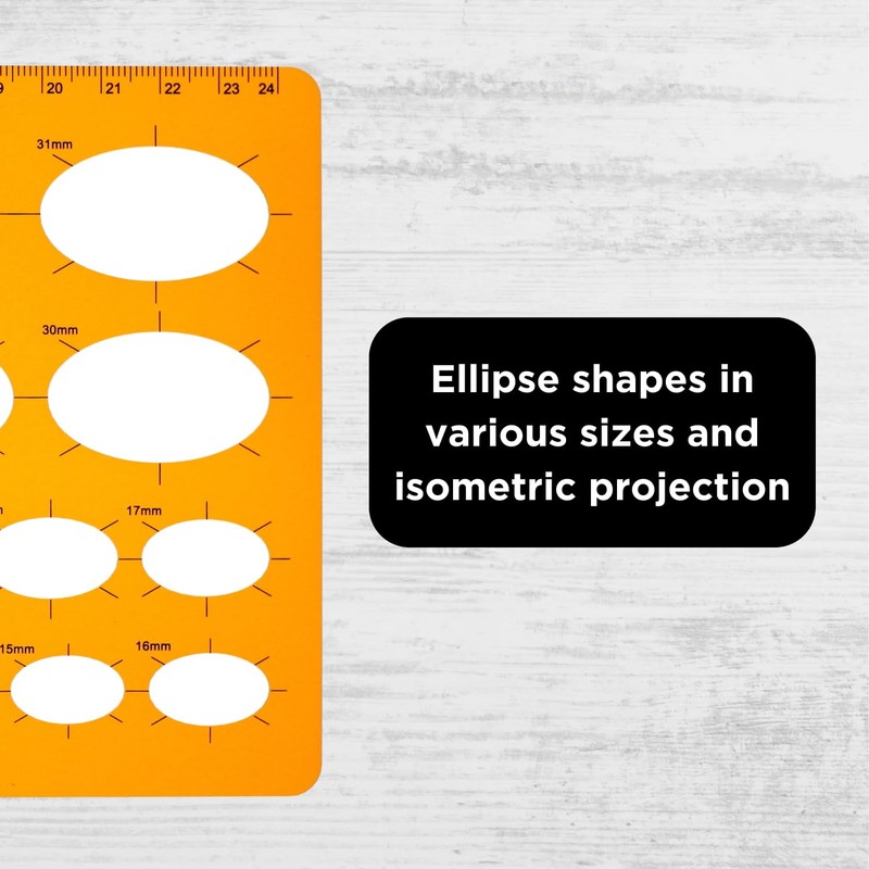 Ellipse Stencil Isometry - Isometric Ellipse Drawing Stencil - Ellipse
