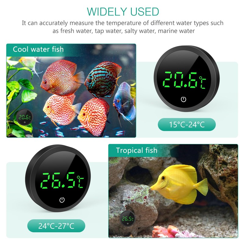 ORIA Aquarium Thermometer, LED Digital Temperature Meter Aquarium (Degrees Celsius),