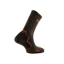LURBEL Agres Five Merino Wool Socks, Outdoor Socks, Thermal Socks, Trekking Socks, Breathable Socks, Background/Orange