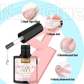 Kredioo Nail Tips for Gel Extensions, Long Coffin, Pack of 500