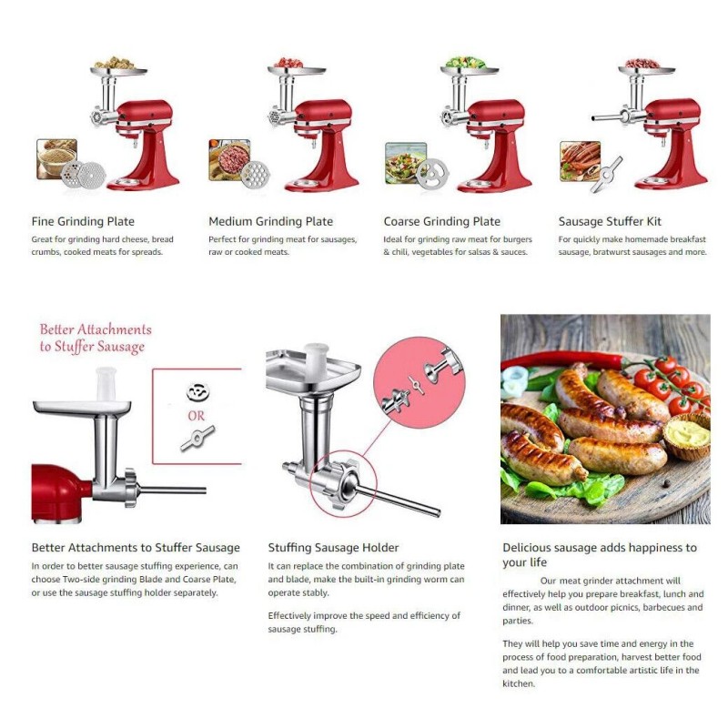 Unbranded 3 Sets Meat Grinder & Prep Slicer & Jams