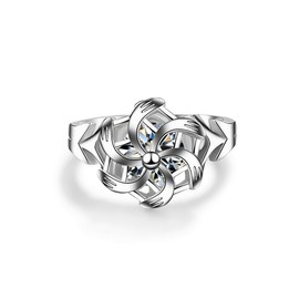 Kashasin Anime Rings Elves Princess Galadriel Nenya 925 Sterling Silver Ring for Women Cosplay Ring Jewellery Prop, Zirconia