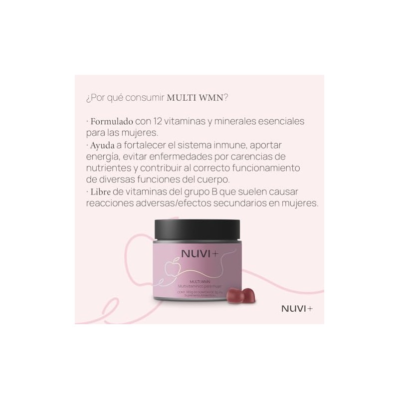 Nuvi Multivitamínico Gomita Mujer Libre Complejo Suplemento Alimenticio 100 Natural
