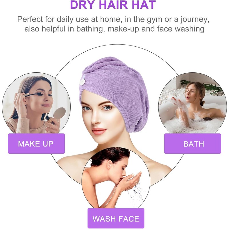 KESYOO Toalla Absorbente Cabello de Microfibra Alta Absorción y Secado