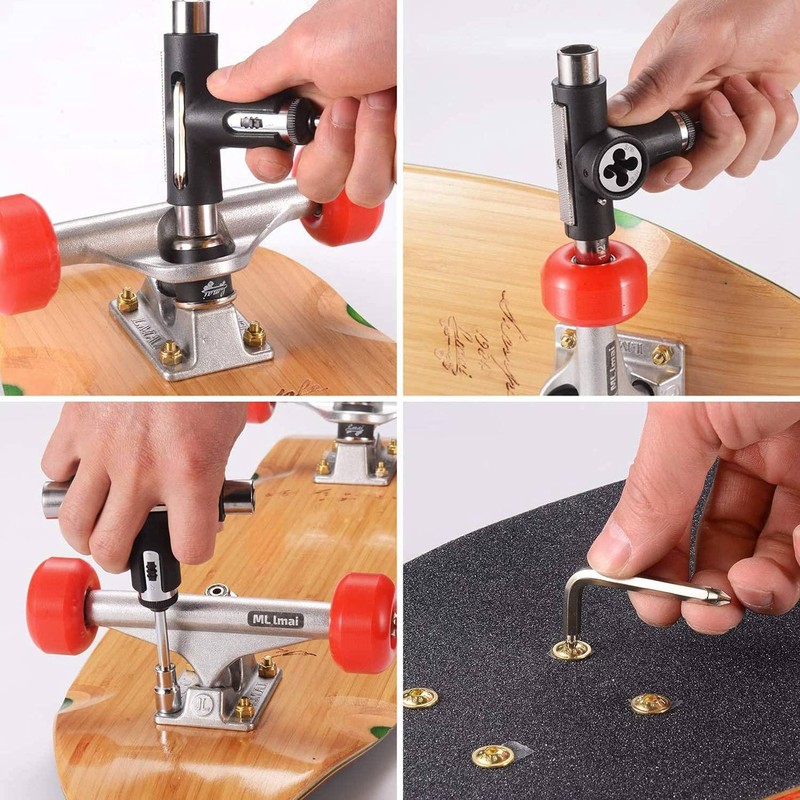 HADIIH Skate Tool All in One Multifunctional Ratchet Skateboard Tool