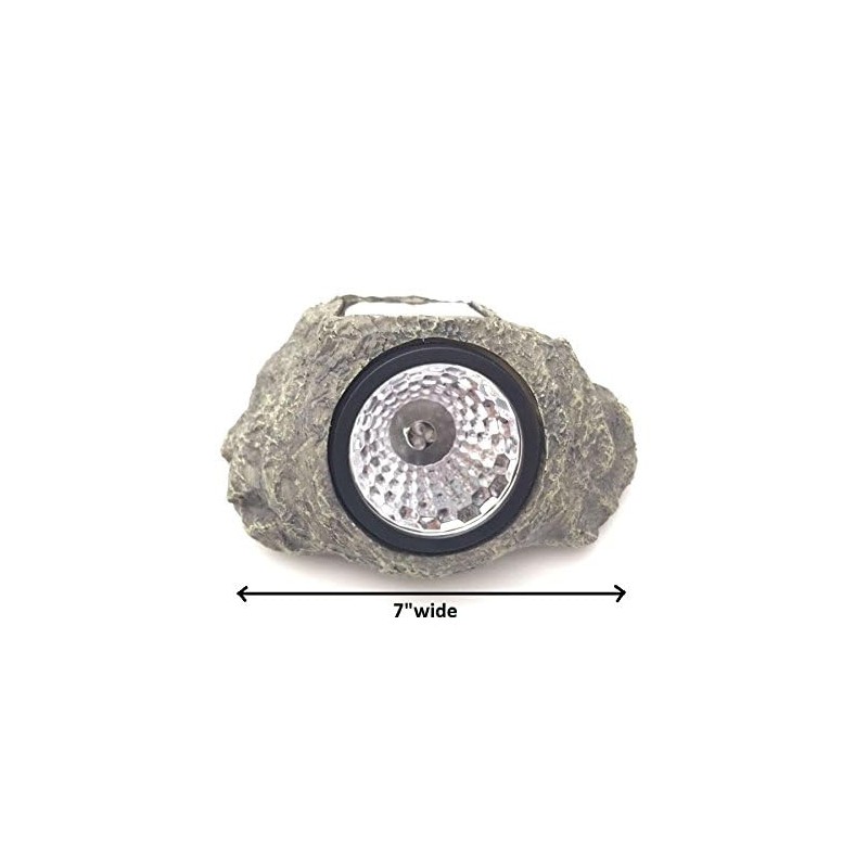 Solar Powered Rock Landscaping Spot 3-LED Light Garden Outdoor Stone