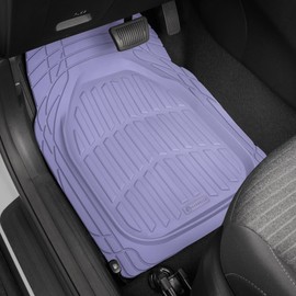 Carbella Lavendar Car Floor Mats - Deep Dish Rubber Car Mats, All Weather Floor Liners for Cars SUV Trucks, Cute Automotive Floor Mats