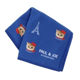 Paul & Joe PAUL & JOE ACCESSOIRES 107167-0004-01 Women's Handkerchief (Blue) Smartphone/Glasses Wipe, Mini Handkerchief, Microfiber, 7.9 inches (20 cm)