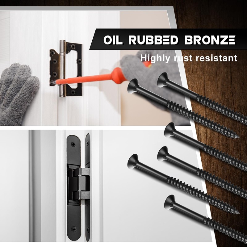 Hicarer 48 Pcs Oil Rubbed Bronze Wood Screws 9 x