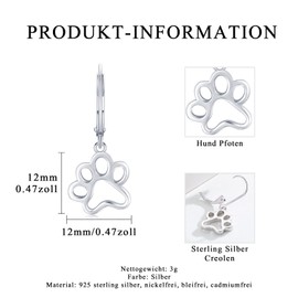 925 Sterling Silver Animal Earrings Hypoallergenic Leverback Earrings, Sterling Silver