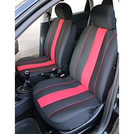 Carseatcover-UK® Front Pair of SPEEDSTER Red Fabric Car Seat Covers Protectors
