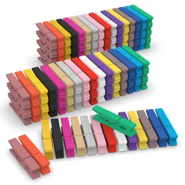 JABINCO (Pack of 128) Mini Wooden Colored clothespins,16 coloers Each 8pcs, Colored