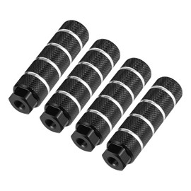 A ABSOPRO Aluminum Alloy Rear Foot Pegs Footrests Black for BMX MTB Bike Bicycle Fit 3/8 Inch Axles (Set of 4)
