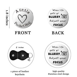 Photography Gifts for Women Men Photographers Pocket Hug Token for Camera Lover Birthday Gift for Sister Funny Inspirational Gifts for Women Friends When Life Gets Blurry Adjust Your Focus Keychain