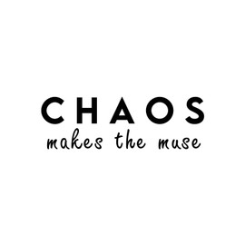 Vinyl Wall Art Decal - Chaos Makes The Muse - 4.5" x 14" - Inspirational Positive Cute Girly Quote Sticker for Girls Room Bedroom Closet Bathroom Playroom Office School Feminine Decor