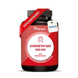 Q10 Capsules High Dose with 200 mg - High-Quality Coenzyme Q10 from Fermentation - Vegan, Laboratory Tested, No Unwanted Additives - 60 Capsules Vitavea