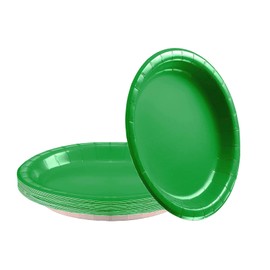 YAAVAAW 16Pcs Green Paper Plates Party Supplies,9" Round Dessert Plates Dinner Luncheon Plates Plates Tableware Creative DIY Paper Plates Solid Color Party Plates for Kids Adult Birthday,BBQ,Picnic