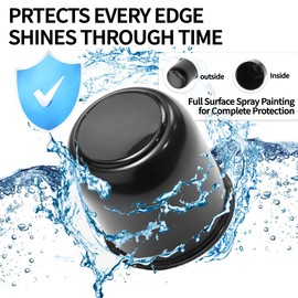 Rheedal 4Pcs Trailer Wheel Center Caps & 24Pcs Wheel Lug Nuts Kit, 3.19in Top Removable Push Through Gloss Black Hub Cap with Matt Black 1/2-20 Lug Nuts, for Truck SUV RV Wheel Rim