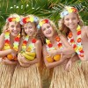 Set Falda Pulseras Collar Diadema Hawaiano Disfraz Fiesta