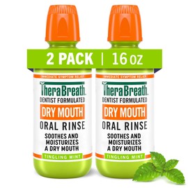 TheraBreath TheraBreath Dry Mouth Oral Rinse, Tingling Mint, Dentist Formulated, 16 Fl Oz (2-Pack)