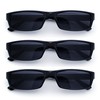 SA106 Mens Hippie Color Lens Narrow Rectangular Black Frame Sunglasses,
