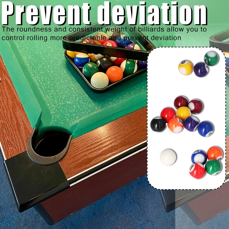 lvifloae 25mm Mini Billiard Ball Complete Set of 16 Balls