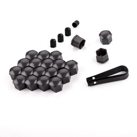 LST 20x Sechskant Radschraube Abdeckkappen Felgen Kappen Set 17 mm grau glänzend