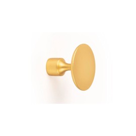 Gedotec FLOID Furniture Knob Brushed Metal Brass 1 Piece Round Button Handle Cabinet Knob Dimensions: Depth: 30 mm Rustproof Coat Hook Chest of Drawers Handle Furniture Handle Drawer Handles Brass