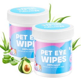 Hengu Hengu Dog Eye Wipes, Pet Eye Wipes for Dogs & Cats Tear Stain Remover Wipes, Hypoallergenic Soothing Cleansing Pet Wipes (200pcs x2)