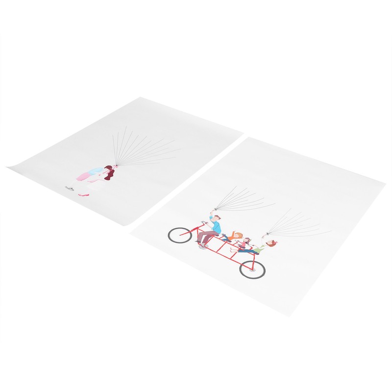 2Set Cartoon Pattern Fingerprint Painting DIY Signature Guest Book Wedding