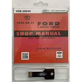 1949-50-51 Ford F-Series Trucks Shop Manual with 1952 Supplement (USB)