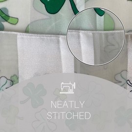 St. Patrick Clover, Shamrock Print Satin Stripe Scarf, Black