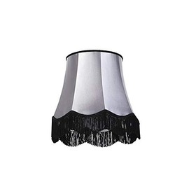 QAZQA Granny Retro Silk Lampshade Black with Grey 45 cm