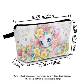 MoCaliduccious Cute Cartoon Unicorn Print Cosmetic Bag Small Zipper Makeup Bag Stylish Travel Makeup Pouch for Women Ideal Birthday & Holiday Gift