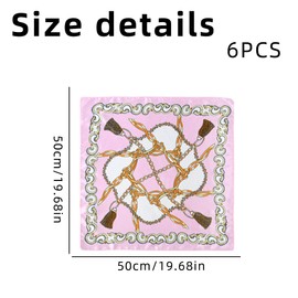 KGDUYC Women's Head Scarves, Women's Scarves, Pack of 6 Women's Silk Scarves, Silk Scarves, Women's Scarves, Scarves, Neckerchiefs (50 x 50 cm), colour