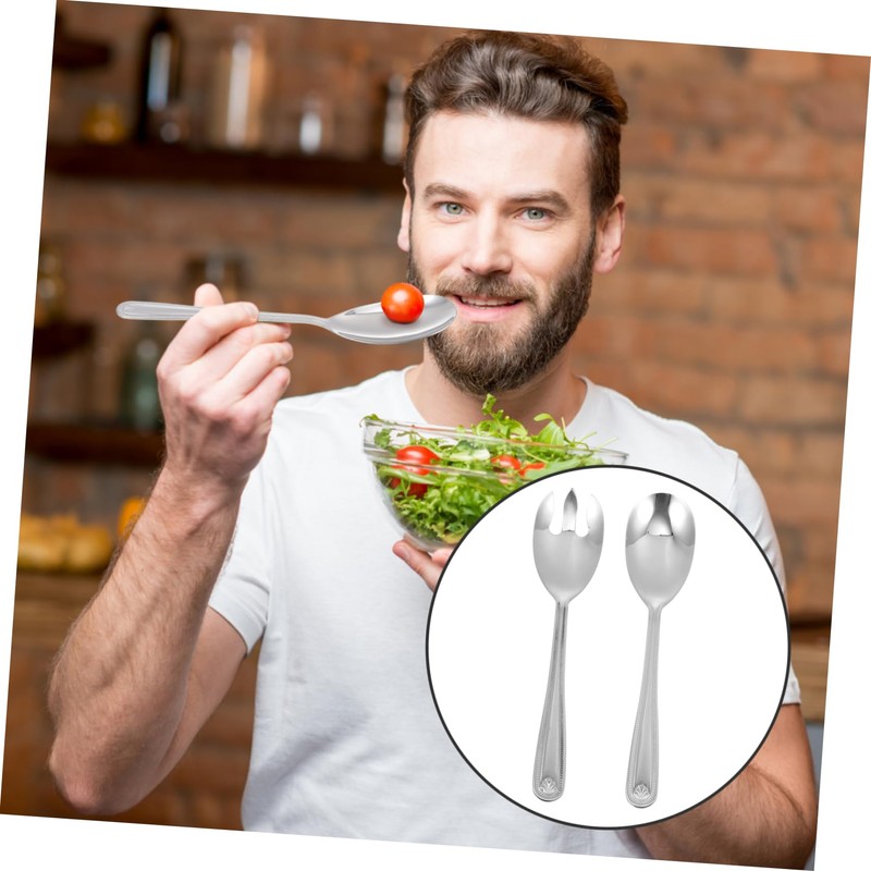 COLLBATH Elegant Salad 2pc Set Stainless Steel Compact Easy to