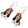 BAMAY Adorable Basset Hound Earrings Acrylic Dangle Drop Funny Puppy