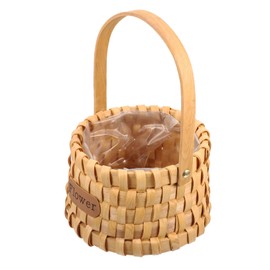 iplusmile 1pc Woven Hand Basket for Home Decor Wood Chip Storage Basket for Elegant Rustic Design for Parties Weddings and Everyday Use